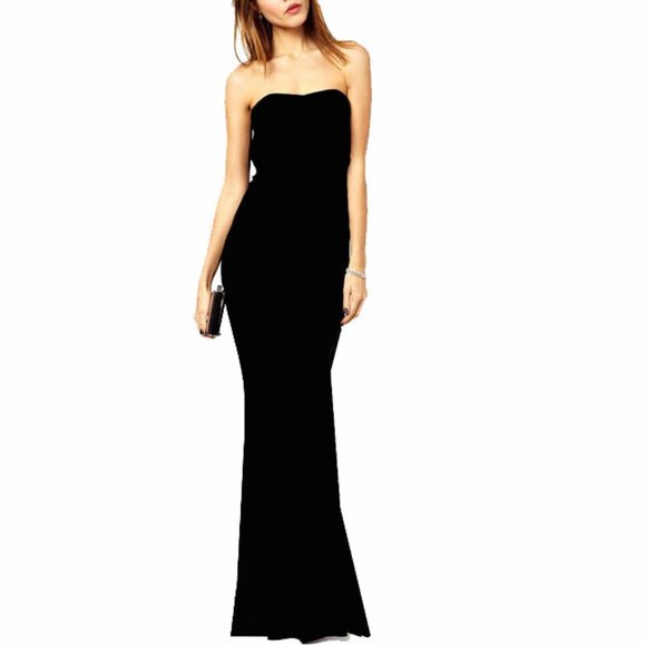 NWT Jarbo Black Bodycon Strapless Maxi Holiday Dress Small